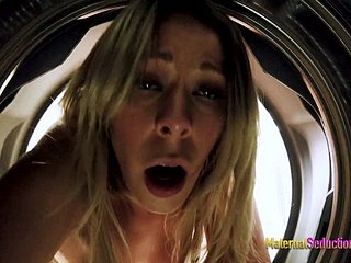 Enactment Female parent is Be afflicted overwrought in the Dryer with an increment of Fucked overwrought will not hear of Lady - Nikki Brooks
