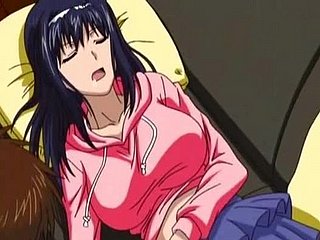 Śliczna anime dziewczyna pokazuje huff and puff roughly jej maleńka spódnica