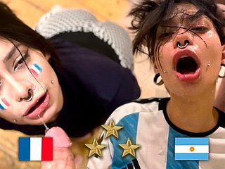 Чемпион мира Аргентины, фанат трахается французским после финала - Meg Inconsolable