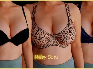 Wifey tries atop different bras for your fun - PART 1