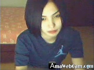 Flavourful Korean girl, gung-ho on webcam